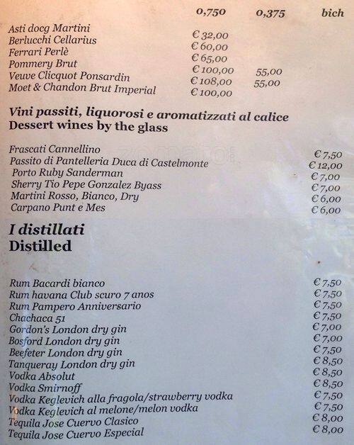 Menu de Il Gazebo