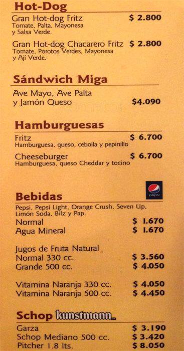 Fritz menu
