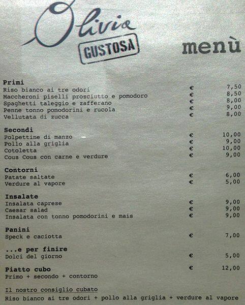 Menu di olivia gustosa 