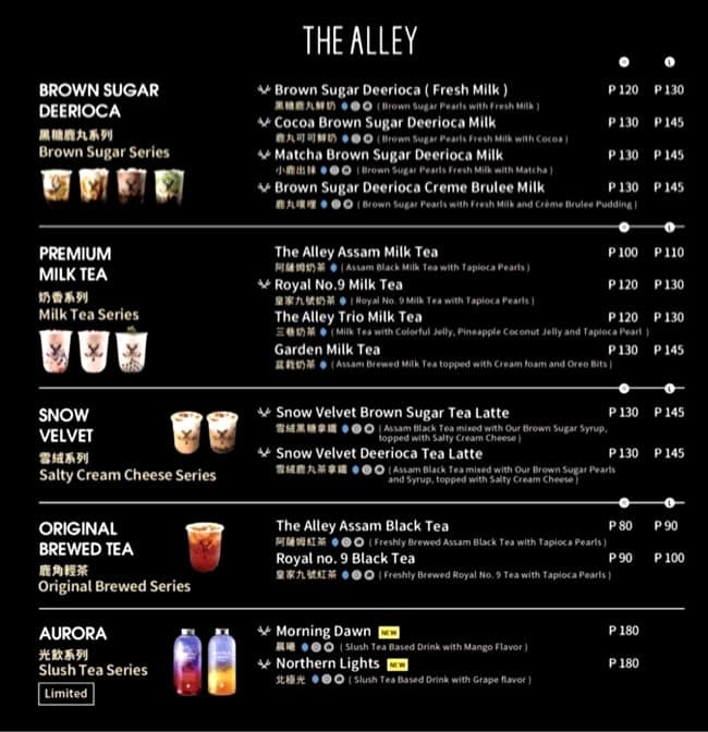 The Alley Menu Menu For The Alley Greenhills San Juan City