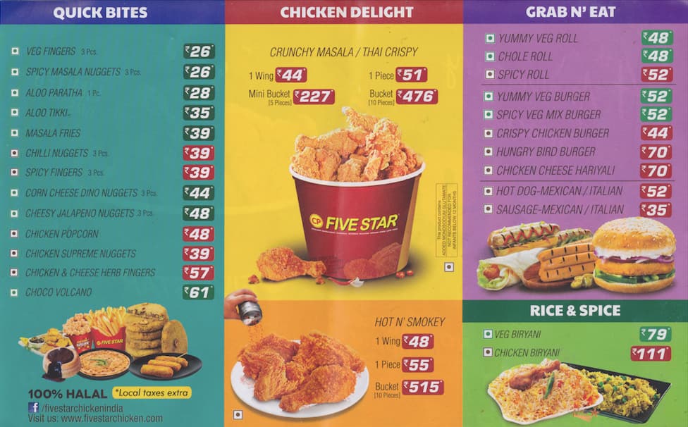 Five Star Chicken Menu, Menu for Five Star Chicken, Bellandur ...