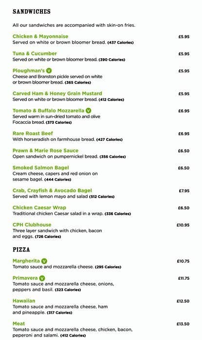 Aqua Bar & Grill - Bromley menu