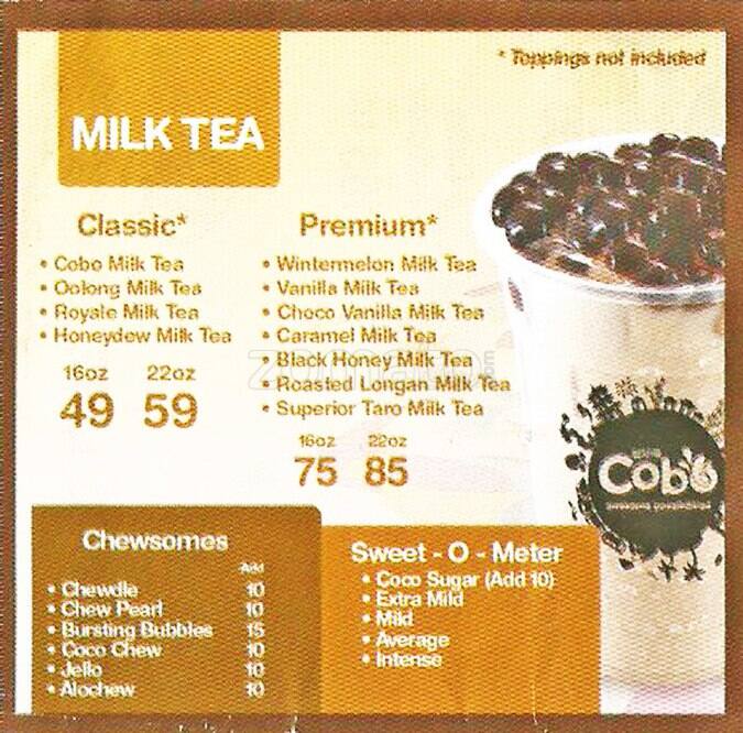 Carta de Cobo Restaurant
