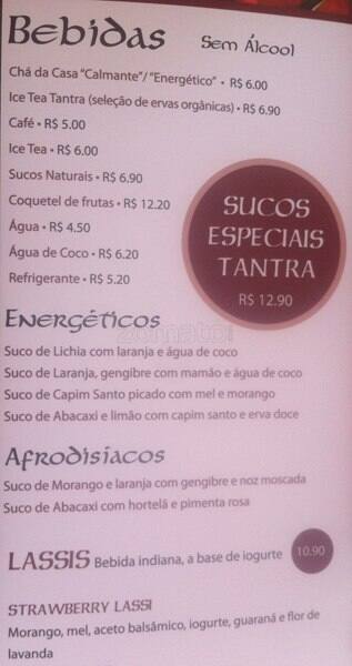 Tantra cardápio