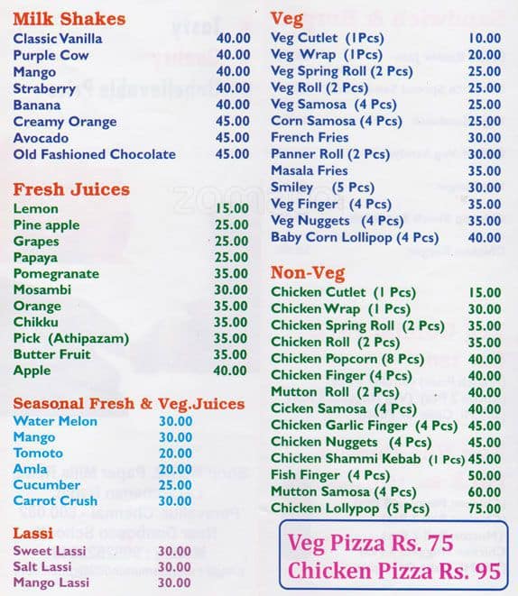 Munch Munch menu