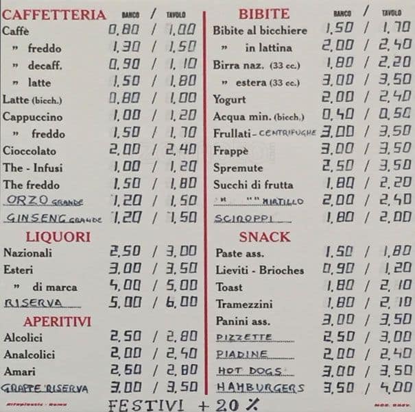 Menu di Ristorante Salsa Rubra 