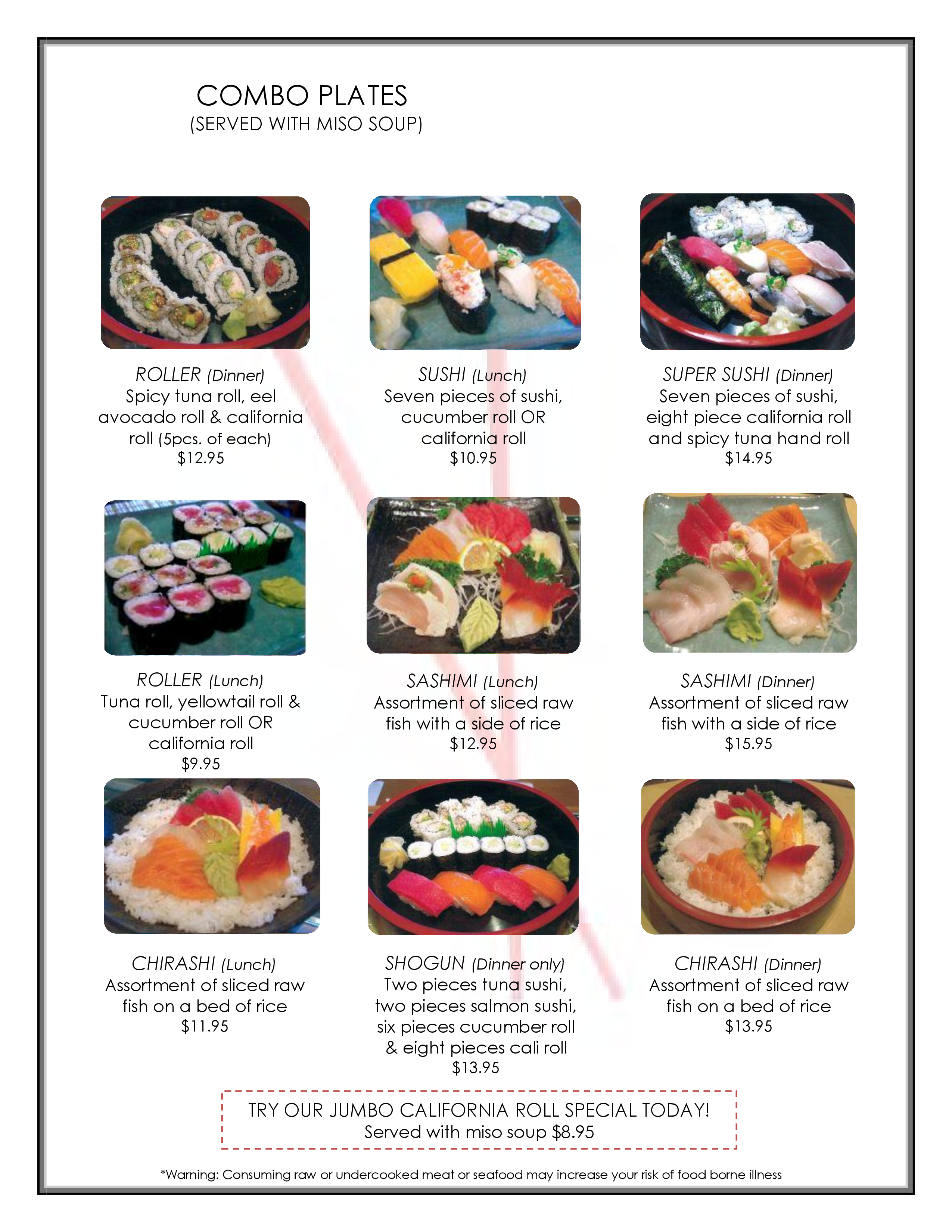 Carta de Sushi Kawa