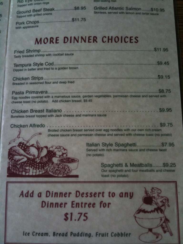 Menu at Little Wonder Cafe, Richfield