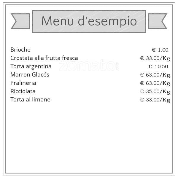 Menu di Pasticceria Ragazzi 