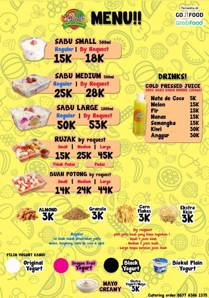 Sabu Salad Buah Premium Menu