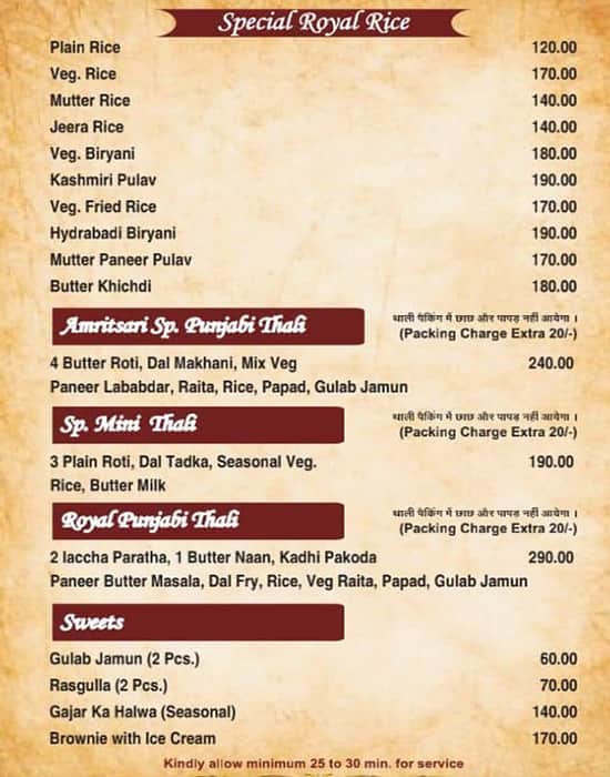 Menu at Amritsari Punjabi Dhaba 2 Best Punjabi Dhaba in Udaipur, Udaipur