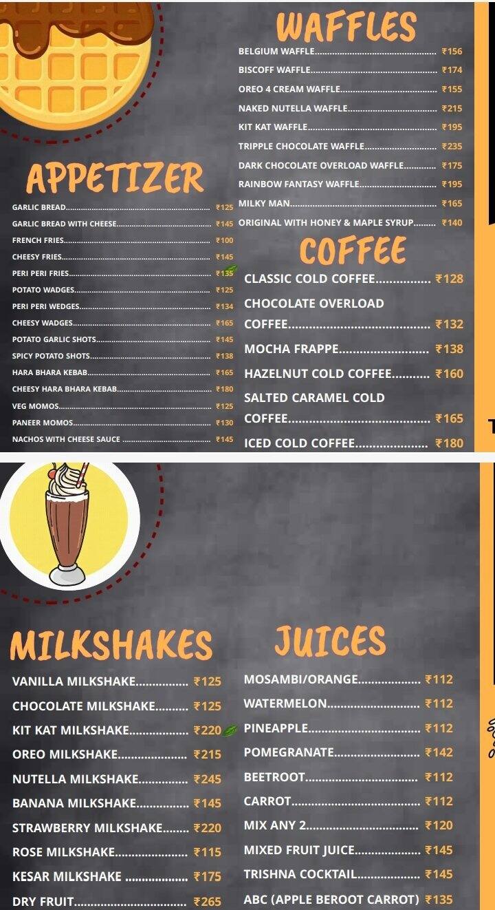 Menu of Jhatka Waffles, Vile Parle West, Mumbai