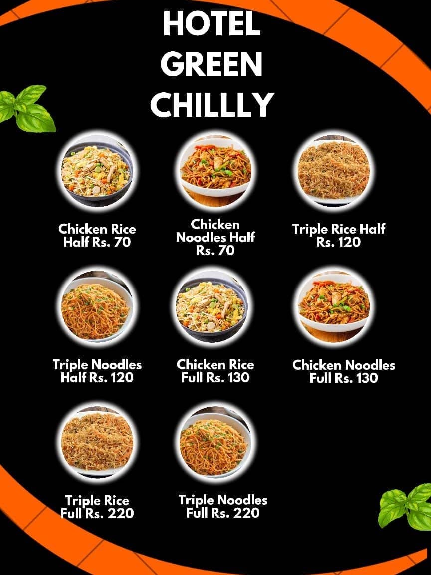 Menu of Hotel Green Chilly, Ghatkopar East, Mumbai