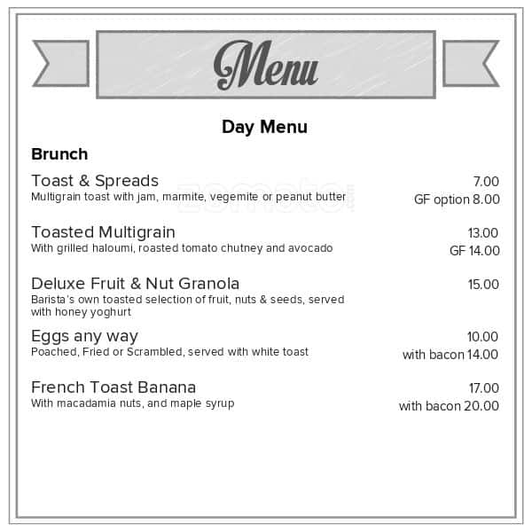 Barista Menu, Menu for Barista, Palmerston North Central, Palmerston ...