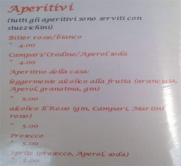 Menu de Enoteca Bar Carrera