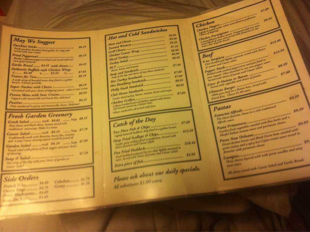 Chebucto Inn menu