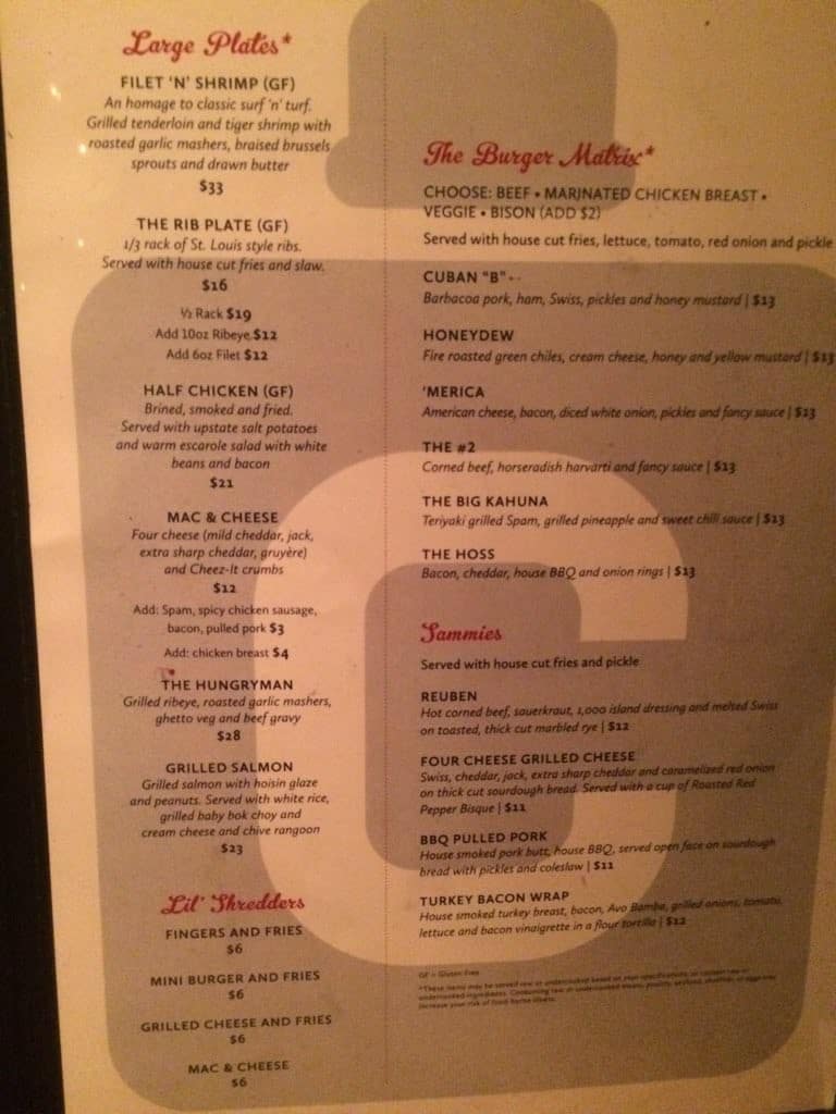 Menu at The Canteen Tap House and Tavern BBQ, Breckenridge