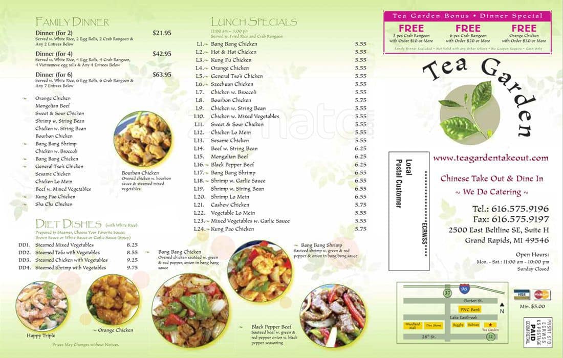 Tea Garden Restaurant Menu