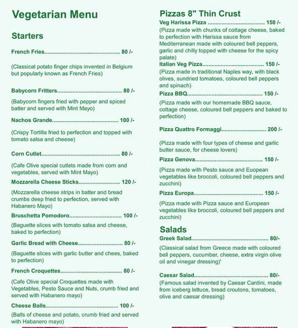 Cafe Olive Menu, Menu untuk Cafe Olive, Bellandur, Bangalore Zomato