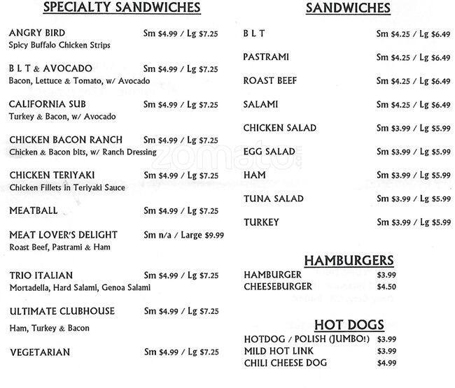 Menu at Yumi Deli, Daly City