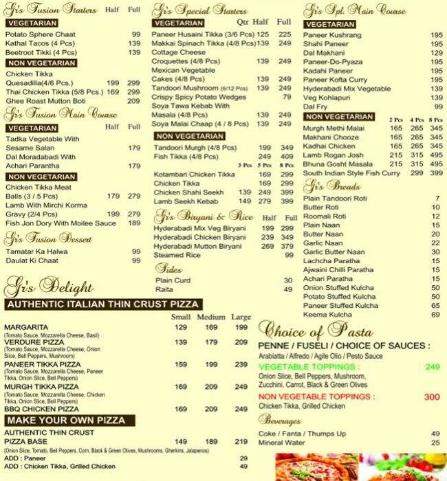 Ginger Root Menu, Menu for Ginger Root, Sector 10, Dwarka, Delhi NCR