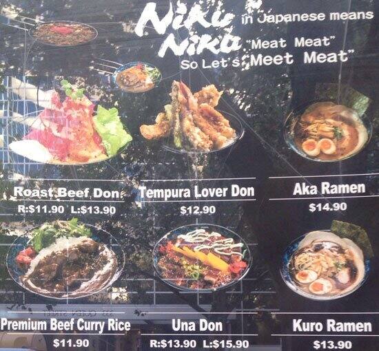 Niku Niku Japanese Gourmet Menu Urbanspoon/Zomato