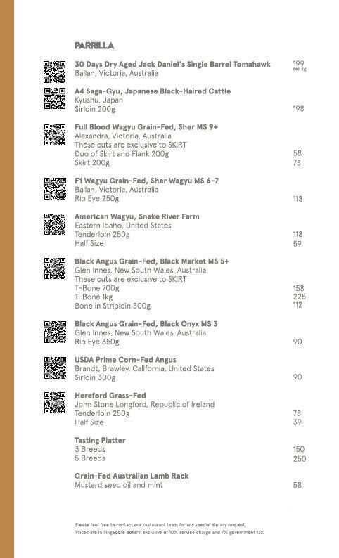 skirt restaurant menu