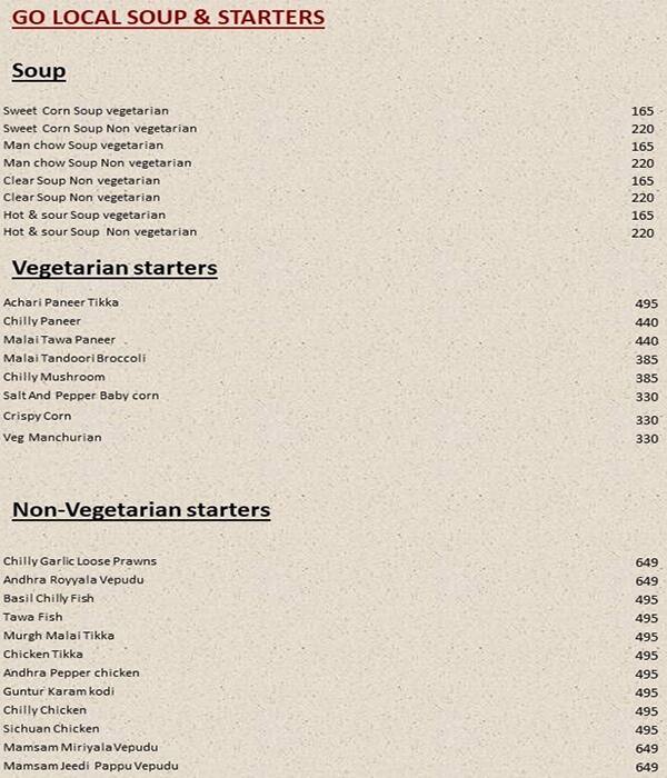 Menu of Kava Fairfield By Marriott, Marripalem, Vizag