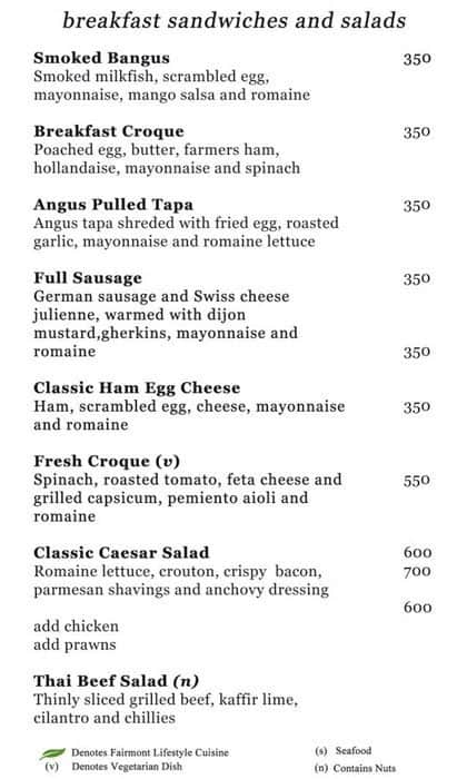 Cafe Macaron - Fairmont Hotel Menu - Zomato Philippines