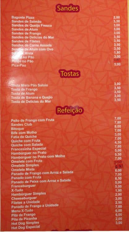 Fixe Mix menu