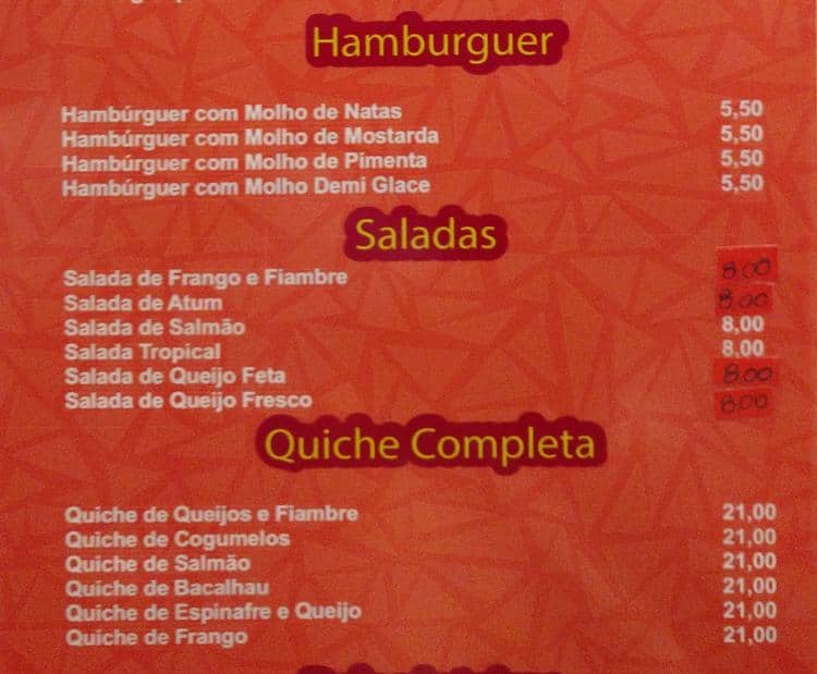 Fixe Mix menu