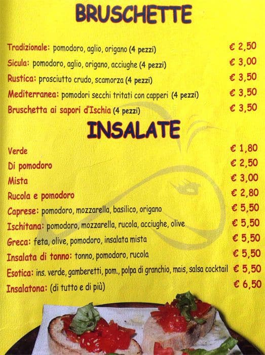 Piccola Ischia a Milano Foto del Menu con Prezzi Zomato Italia