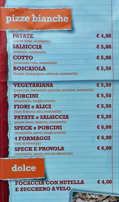 Menu di Pizza Tre 