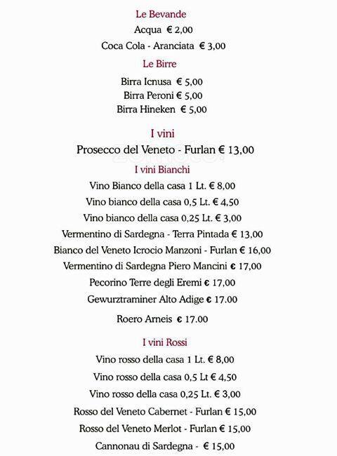 Menu di Mix in Roma 