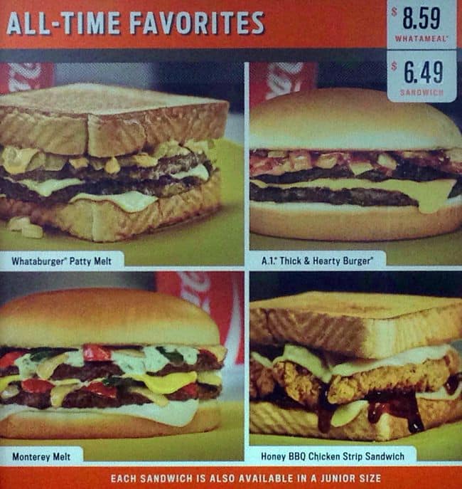 Menu at Whataburger fast food, Dallas, N Airfield Dr