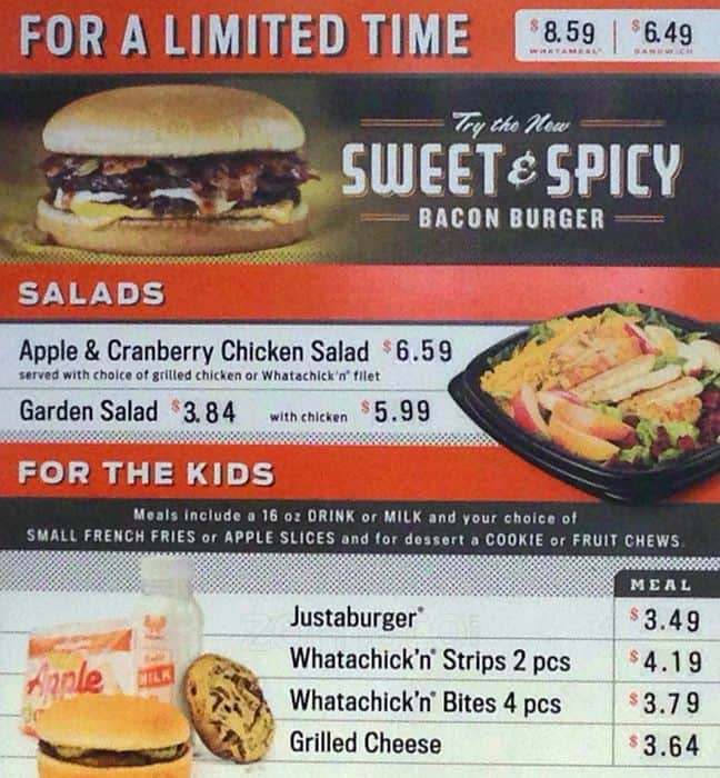 Menu At Whataburger Fast Food, Dallas, N Airfield Dr