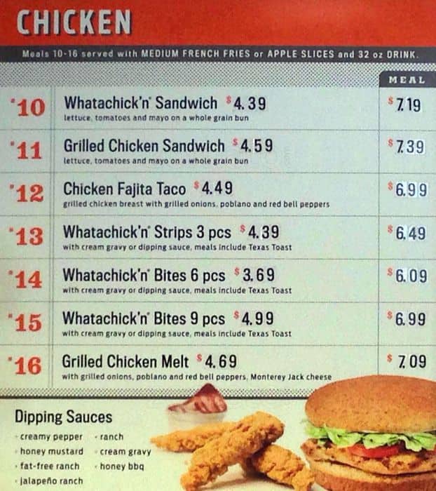 Menu at Whataburger fast food, Dallas, N Airfield Dr