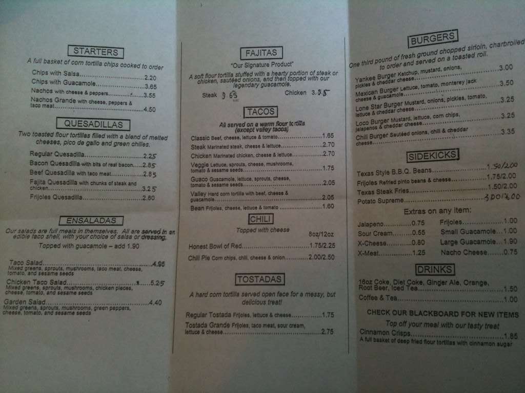 Lone Star Fajita Grill Menu, Menu de Lone Star Fajita Grill, North