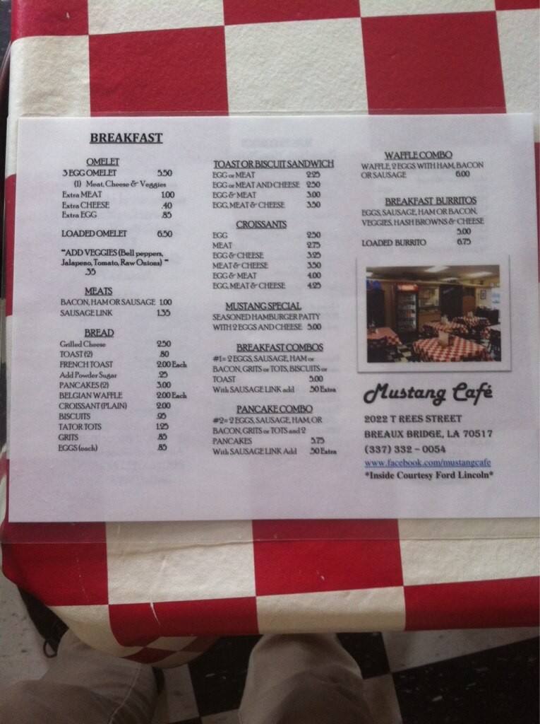 Mustangs Bar And Grill Menu
