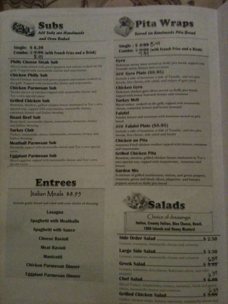 Tuts tuscaloosa menu