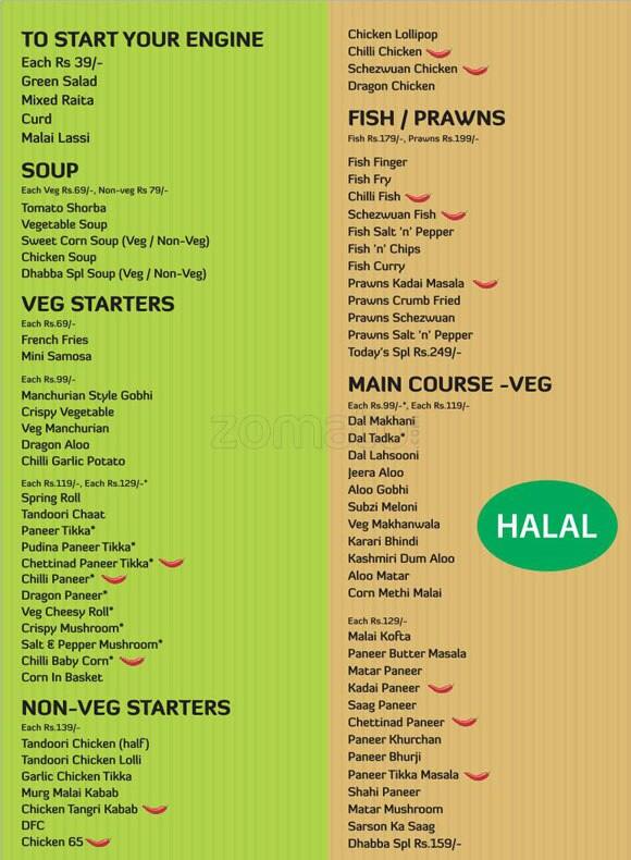 Dhabba Express Menu, Menu for Dhabba Express, Nungambakkam, Chennai Zomato