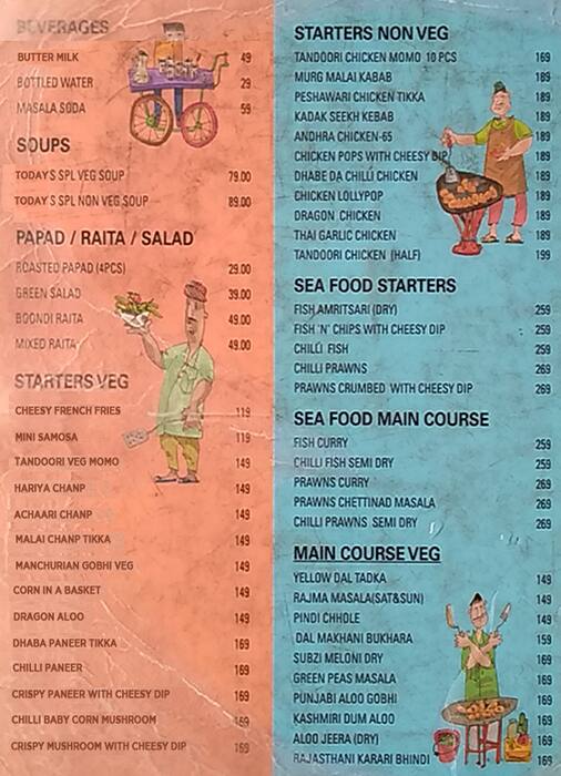 Dhabba Express menu