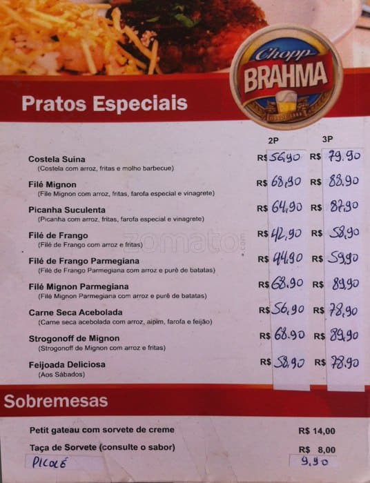 Quiosque chopp brahma cardápio