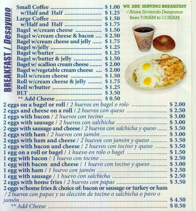 Twin Towers Bagel Express Menu Urbanspoon/Zomato