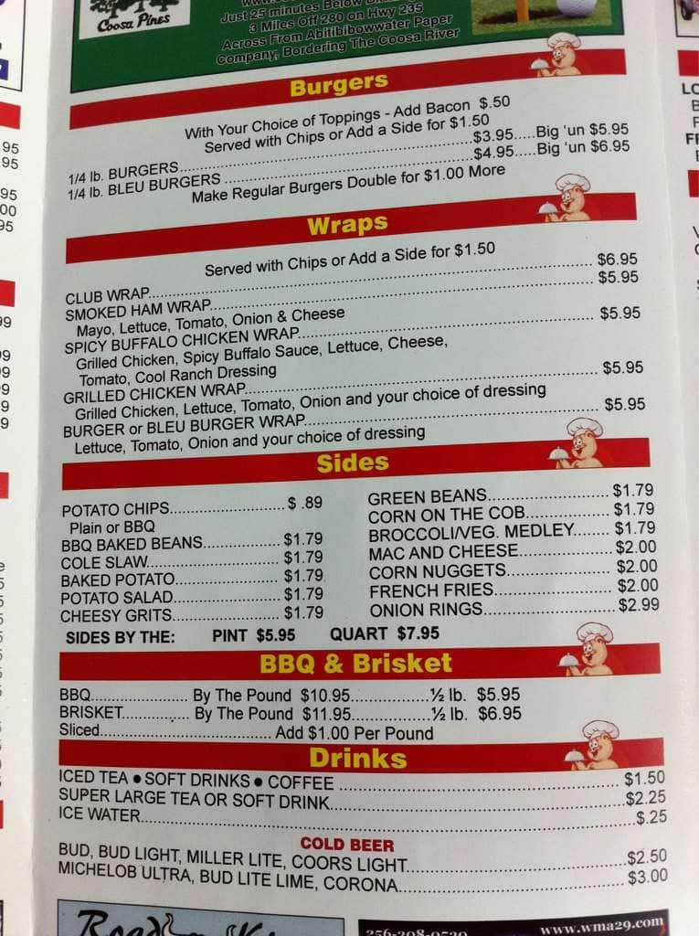 Menu at Hometown BBQ & Grill, Childersburg