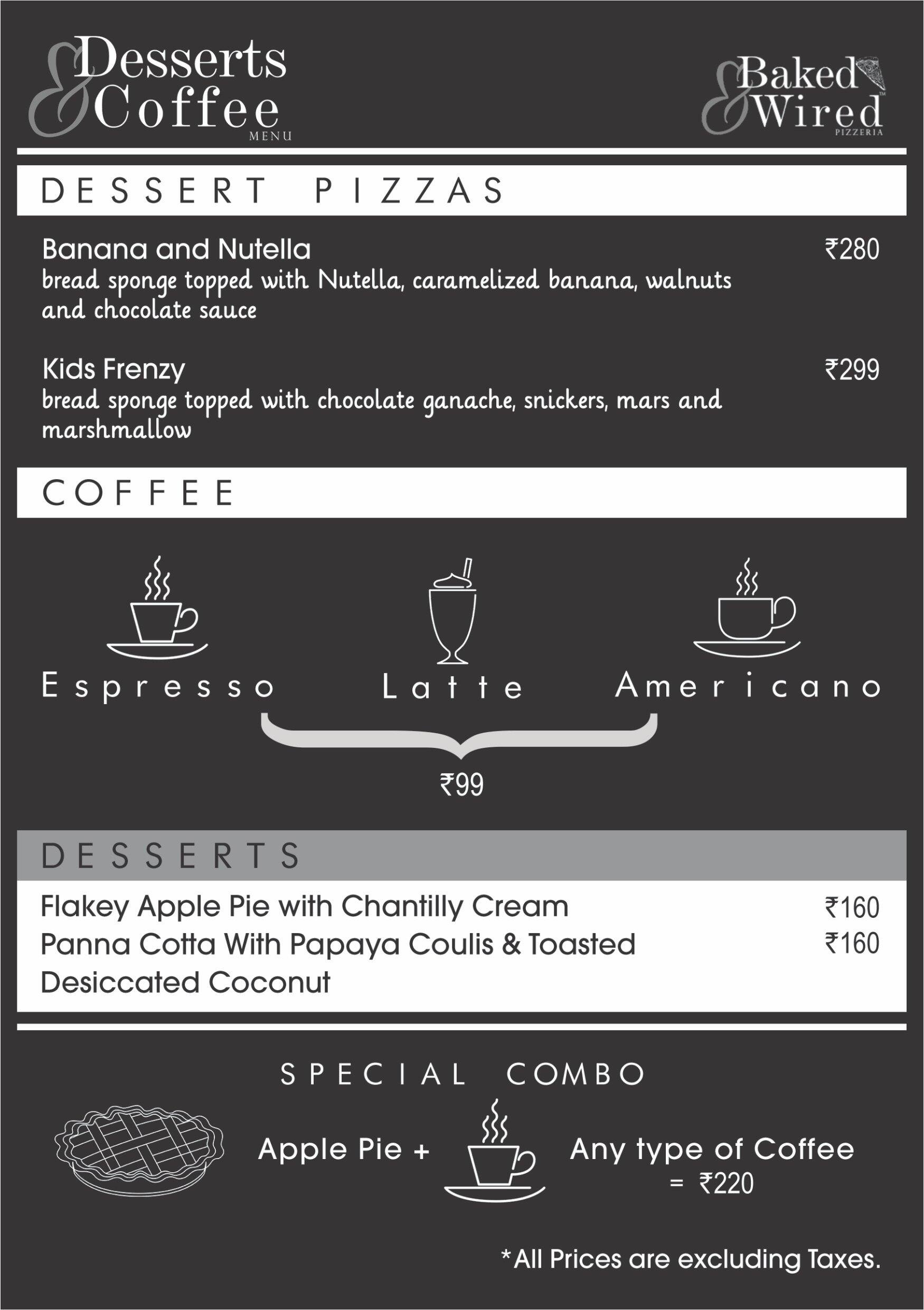 Baked & Wired Pizzeria Menu Zomato