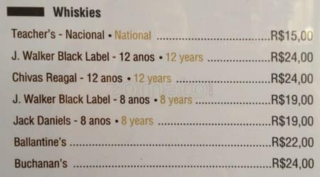 Dirigível Steak Bar cardápio