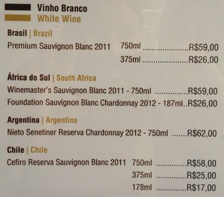 Dirigível Steak Bar cardápio