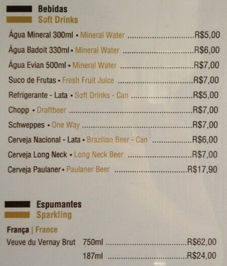 Dirigível Steak Bar cardápio