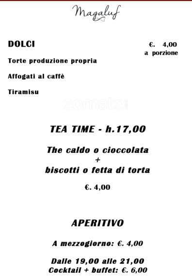 Menu di Magaluf 